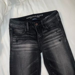 American Eagle black wash skinny jeans